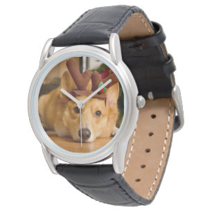 Cutest Baby Animals Corgi Christmas Reindeer Watch