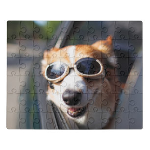 Cutest Baby Animals Corgi Goggles in the Car Jigsaw Puzzle