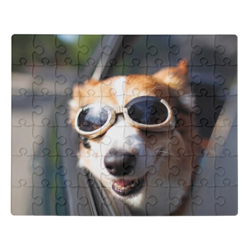 Cutest Baby Animals  Corgi Goggles in the Car Jigsaw Puzzle