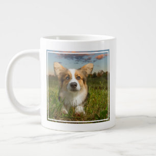 Cutest Baby Animals Corgi in Cloudy Yard Giant Coffee Mug