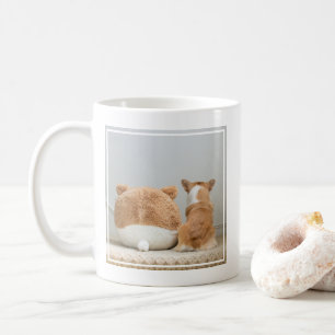 Cutest Baby Animals Corgi & Plush Puppy Coffee Mug