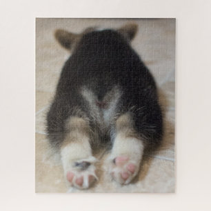 Cutest Baby Animals Corgi Puppy Behind Jigsaw Puzzle