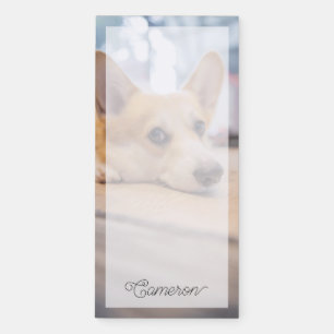 Cutest Baby Animals Corgi Puppy on Floor Magnetic Notepad