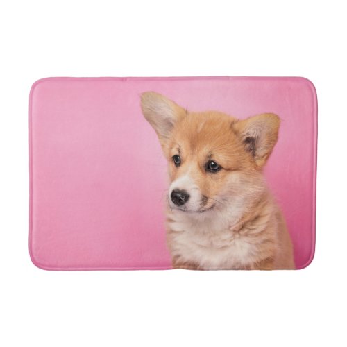 Cutest Baby Animals  Corgi Puppy on Pink Bath Mat