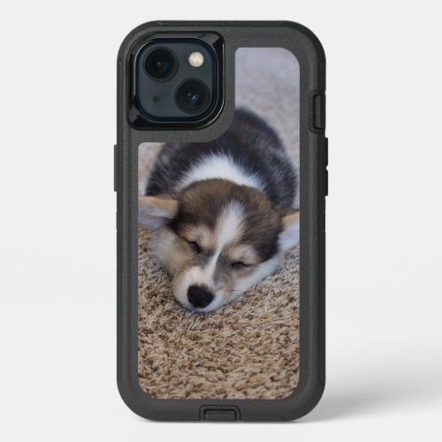 Cutest Baby Animals  Corgi Puppy on Shag Rug iPhone 13 Case