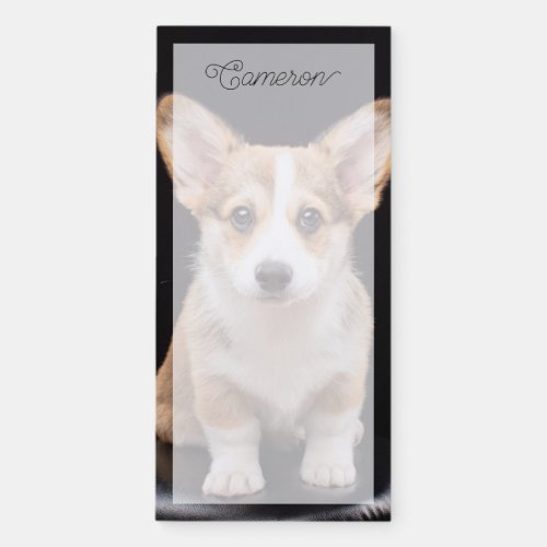 Cutest Baby Animals  Corgi Puppy Standing Tall Magnetic Notepad