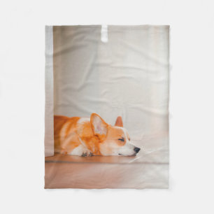 Cutest Baby Animals   Corgi Sleeping Fleece Blanket