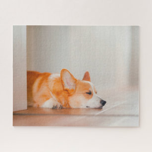 Cute Corgi in Snow Jigsaw Puzzle for Sale by Paint-of-Heart