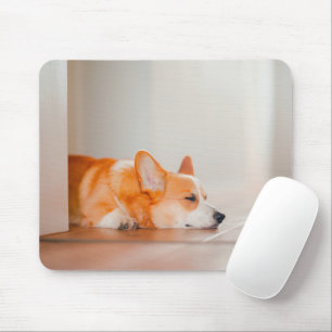 Cutest Baby Animals Corgi Sleeping Mouse Pad