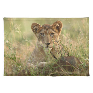 Cutest Baby Animals   Cute Baby Lion Cub Cloth Placemat