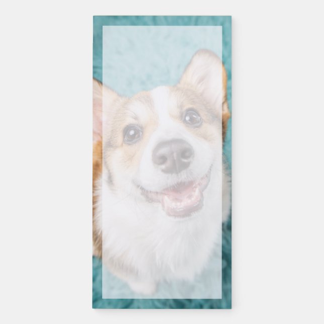 Cutest Baby Animals | Cute Corgi Puppy Smile Magnetic Notepad (Front)