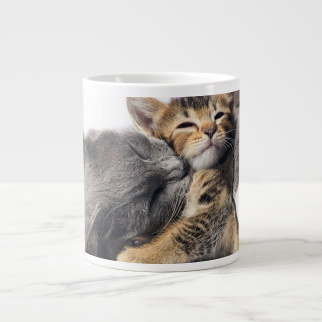 Cutest Baby Animals | Cute Kitten Hug Giant Coffee Mug (Front)