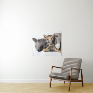 Cutest Baby Animals   Cute Kitten Hug Tapestry