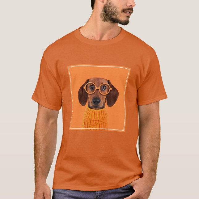 Cutest Baby Animals | Dachshund Orange Sweater (Front)