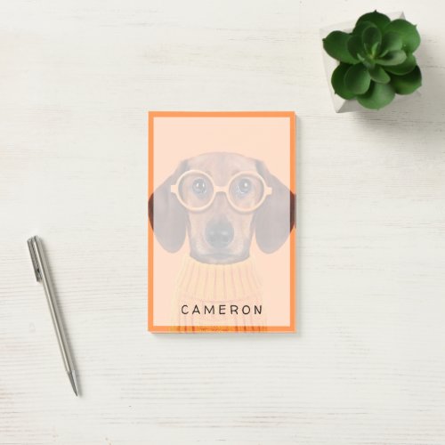 Cutest Baby Animals  Dachshund Orange Sweater Post_it Notes