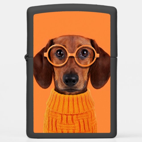 Cutest Baby Animals  Dachshund Orange Sweater Zippo Lighter