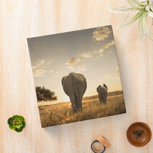 Cutest Baby Animals | Elephant Calf & Mother 3 Ring Binder (In Situ)