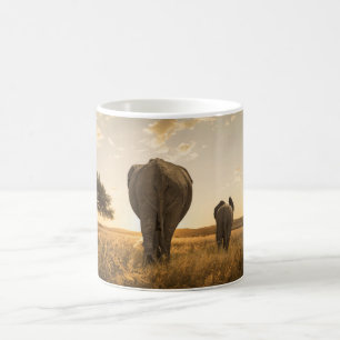 Cutest Baby Animals Elephant Calf & Mother Coffee Mug