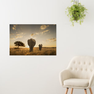 Cutest Baby Animals Elephant Calf & Mother Foam Board