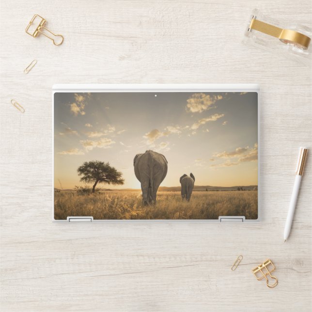 Cutest Baby Animals | Elephant Calf & Mother HP Laptop Skin (Desk)