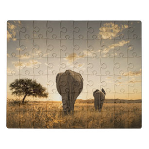 Cutest Baby Animals   Elephant Calf & Mother Jigsaw Puzzle