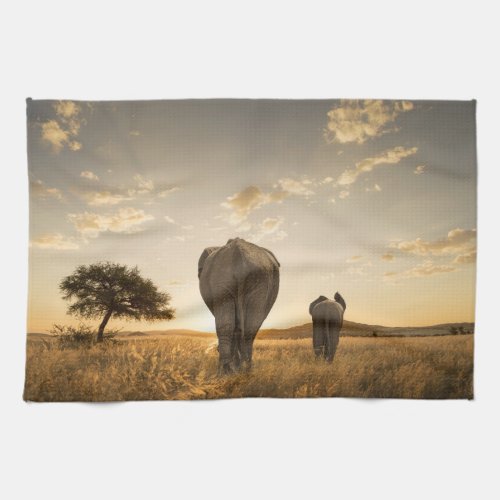 Cutest Baby Animals  Elephant Calf  Mother Kitchen Towel