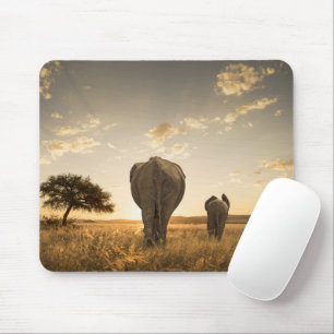 Cutest Baby Animals Elephant Calf & Mother Mouse Pad