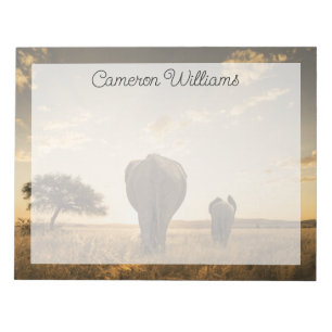 Cutest Baby Animals Elephant Calf & Mother Notepad