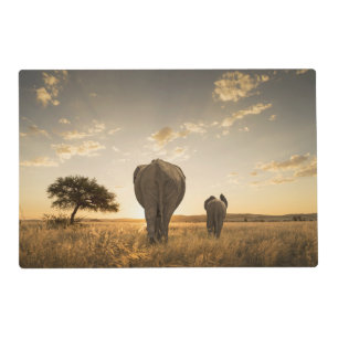 Cutest Baby Animals   Elephant Calf & Mother Placemat
