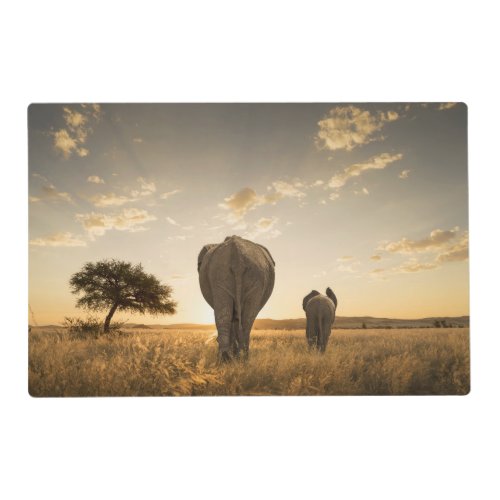 Cutest Baby Animals  Elephant Calf  Mother Placemat