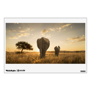 Cutest Baby Animals Elephant Calf & Mother Wall Decal