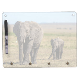 Cutest Baby Animals   Elephant Mother & Baby Dry Erase Board With Keychain Holder
