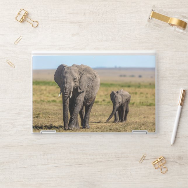 Cutest Baby Animals | Elephant Mother & Baby HP Laptop Skin (Desk)