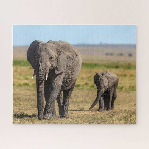 Cutest Baby Animals  Elephant Mother  Baby Jigsaw Puzzle