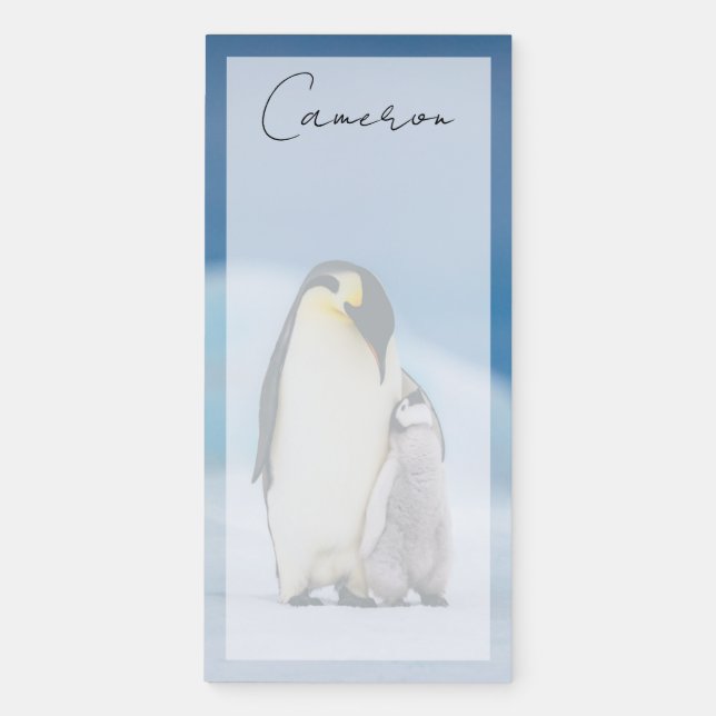 Cutest Baby Animals | Emperor Penguin Chick Magnetic Notepad (Front)