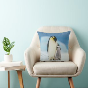 Cutest Baby Animals Emperor Penguin Chick Throw Pillow