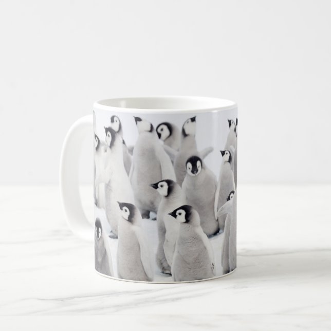 Cutest Baby Animals | Emperor Penguin Chicks Coffee Mug (Front Left)