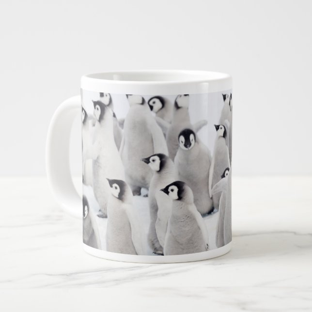 Cutest Baby Animals | Emperor Penguin Chicks Giant Coffee Mug (Front Left)