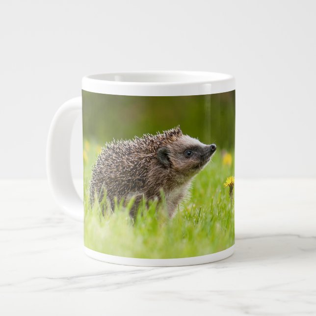 Cutest Baby Animals | European Hedgehog Giant Coffee Mug (Front Left)