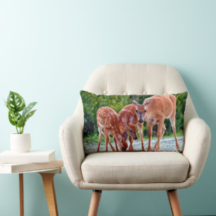 Cutest Baby Animals Fawn with Babies Lumbar Pillow