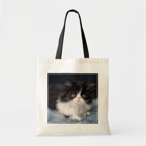 Cutest Baby Animals  Fluffy BW Kitten Tote Bag