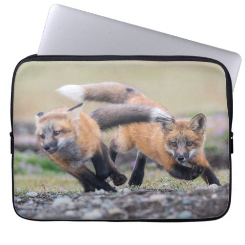 Cutest Baby Animals  Fox Pups at Play Laptop Sleeve