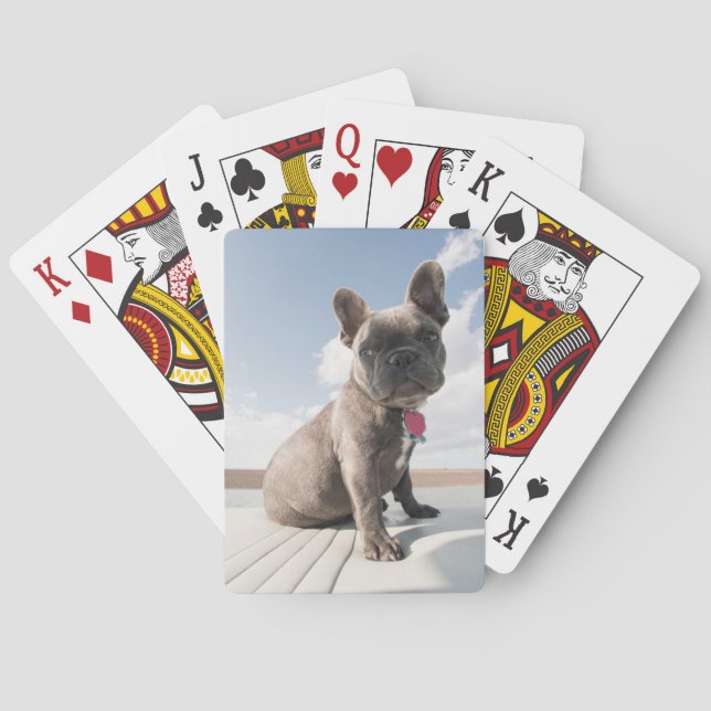 Cutest Baby Animals | French Bulldog Boating Poker Cards (Back)