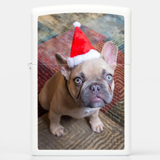Cutest Baby Animals | French Bulldog Christmas Zippo Lighter (Front)