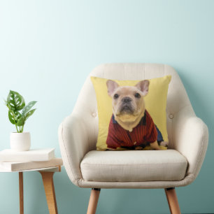 Cutest Baby Animals   French Bulldog Dressed Throw Pillow