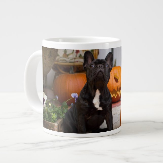 Cutest Baby Animals | French Bulldog Halloween Giant Coffee Mug (Front Left)