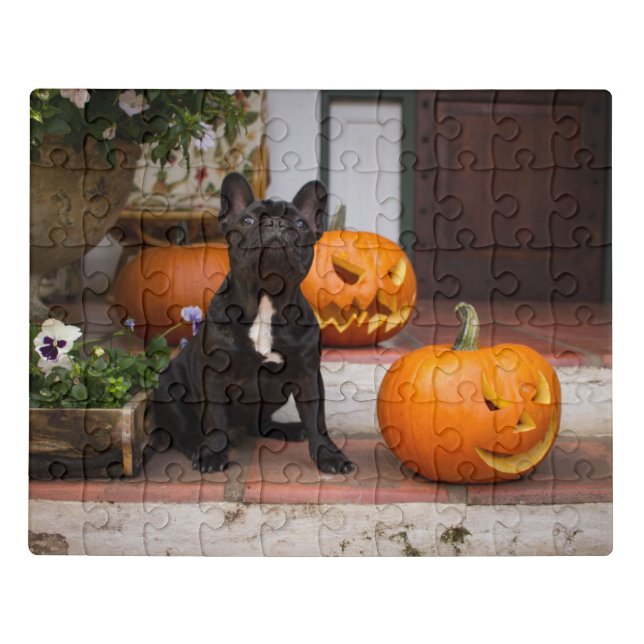 Cutest Baby Animals | French Bulldog Halloween Jigsaw Puzzle (Puzzle Horizontal)