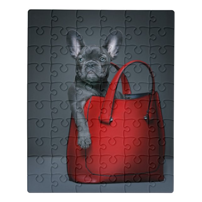 Cutest Baby Animals | French Bulldog in Handbag Jigsaw Puzzle (Puzzle Vertical)
