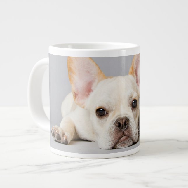 Cutest Baby Animals | French Bulldog Lying Down Giant Coffee Mug (Front Left)