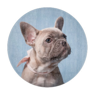 Cutest Baby Animals French Bulldog Pink Bow Cutting Board